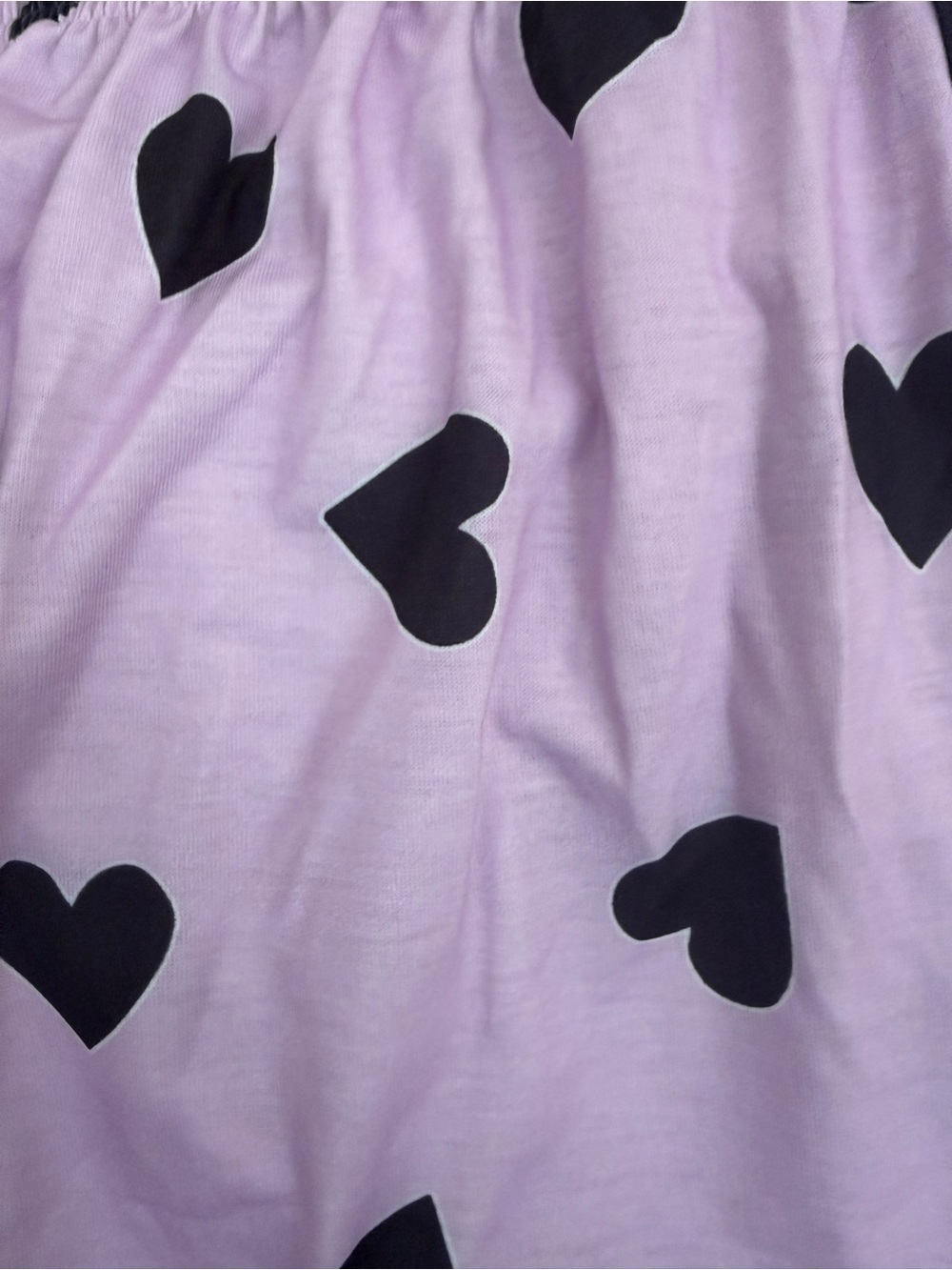 Women’s Lavender Heart Print Pajama Pants - Picture 2 of 5